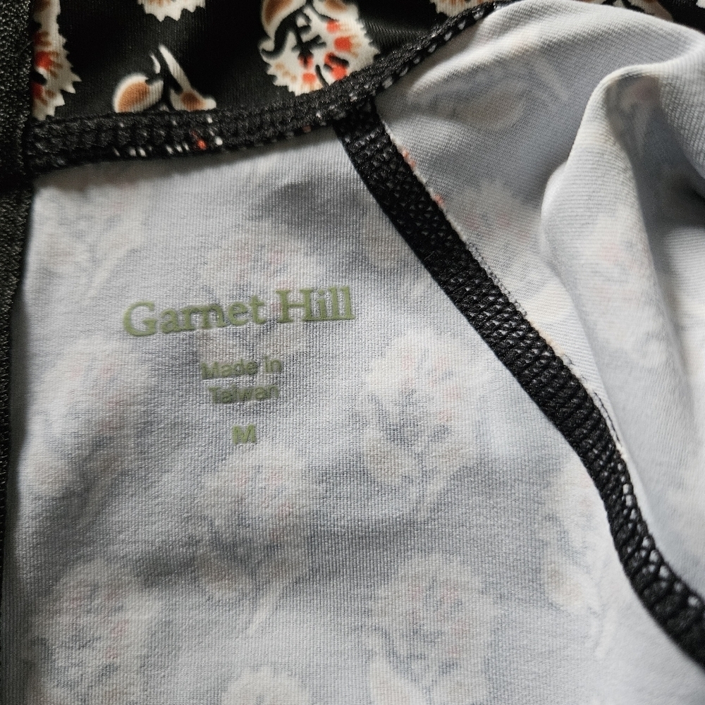 Garnet Hill Swim Rashguard Natural UPF 50+ M Long Sleeve Pullover 1/4 Zip Black - Picture 8 of 14